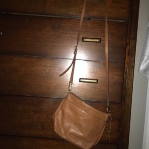 Brown leather fossil crossbody purse